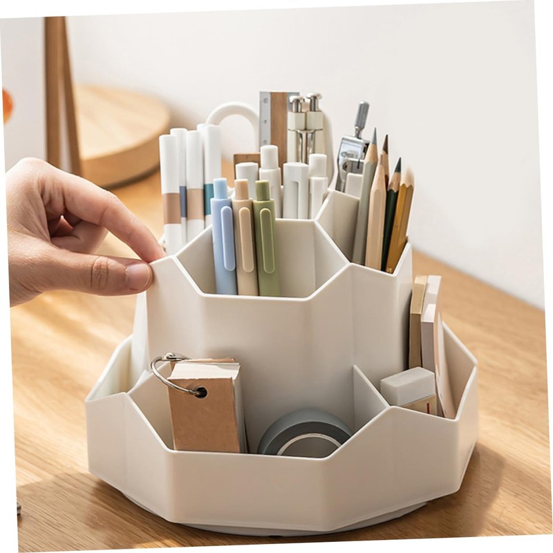 VILLFUL Rotatable Pencil Organizer Holder for Desk Multi-Functional Storage for