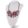 Avalaya Multicoloured Shell-Composite Faux Leather Cord Necklace/ 44cm L