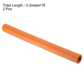 uxcell 2pcs 0.3 Meter/1ft Pipe Insulation Tube 18mm ID 1 3/16"(30mm) OD Foam Tubing for Handle Grip Support, Orange