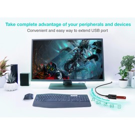 BlueRigger USB Extension Cable (32FT/10M, Long Active USB2.0 Extender, Male to Female Repeater, Data Transfer Cord)- for Game Consoles, Printer, Camera, Keyboard, Hard Drives