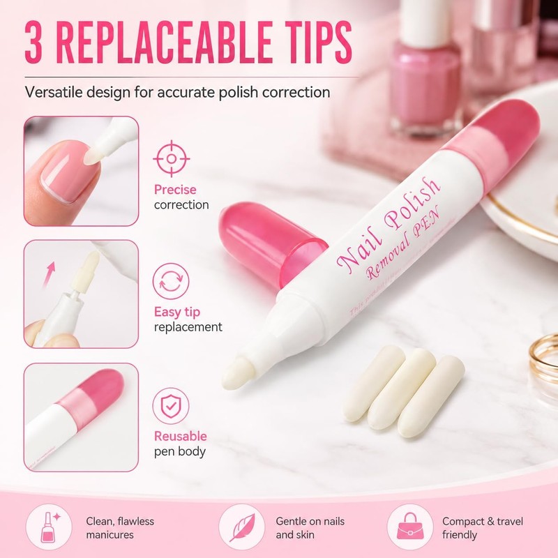 Lápiz Corrector de Esmalte Zenarao 3 Puntas – Corrección Precisa
