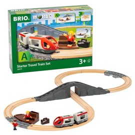 BRIO World – 36079 Starter Travel Train Set | 22-Piece Wooden Toy Train Set for Kids Aged 3 Years Up