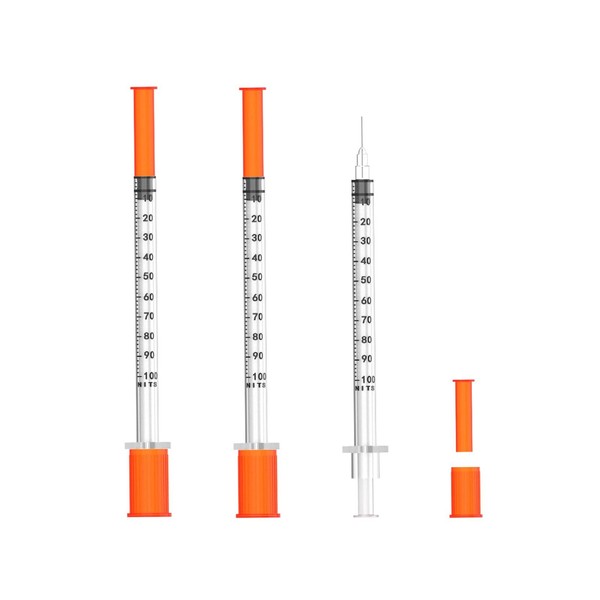 U-100 Syringes with Needle 1ml/cc 29G 1/2'' Disposable Syringe, Individual