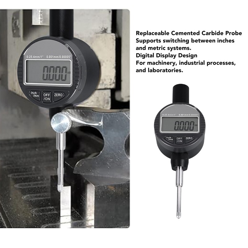 Digital Dial Indicator 3V 0‑25.4mm Range 0.001mm Resolution Digital Probe
