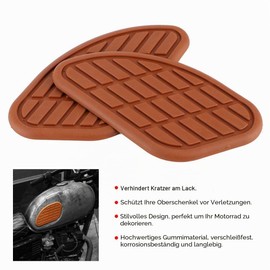 Motorcycle Tank Pads Motorcycles Tank Rubber Protection Sticker 1 Pair Motorcycle Fuel Tank Traction Pad Protection Vintage Universal Knee Joint Sticker Tank Protection Caps Tank Protection Caps (Brown)