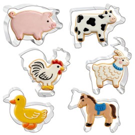 hitsuki Farm Animal Cookie Cutters Set Farm Animal Shapes Metal Cookie Mold