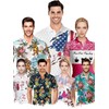 PAGYMO Golf Shirts for Men Crazy Print Hawaiian Funny Mens