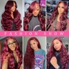 RUOXUAN 99J Burgundy 13x6 Body Wave Lace Front Wigs Human