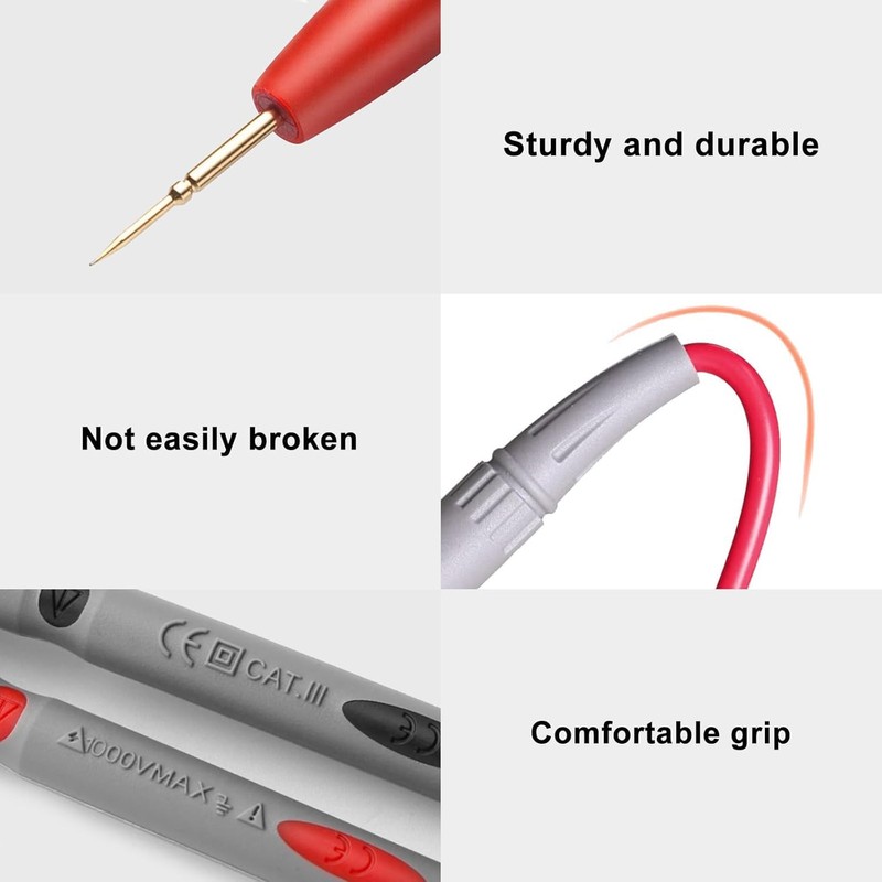 1 Pair Multimeter Leads – 1000V / 10A – Compatible