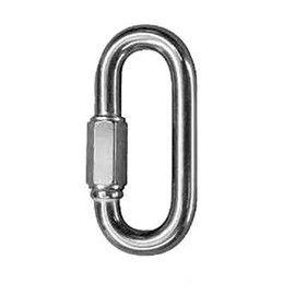 D Shape Locking Carabiner - Zinc Plated Quick Link Camp Oval Quick Link Chain Connector Screw Lock Carabiner Key Ring Oval Locking Carabiner Screw Lock Carabiner (5, 3/16")