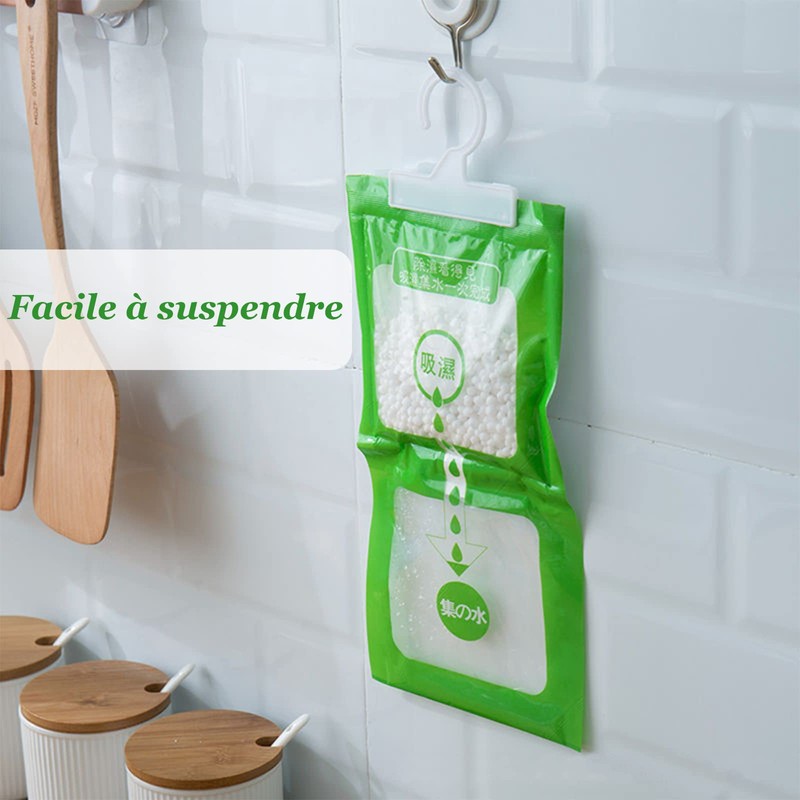 ZYNERY 10pcs Moisture Absorber Cabinet Dehumidifier Hanging Anti-Mould Moisture Bag
