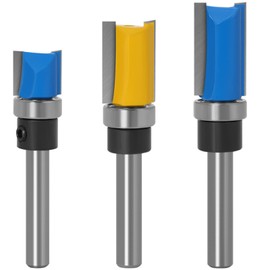 Bestgle 3 Pieces 0.25 inch (6.35 mm) (1/4 inch) Milling Cutter Router Bit Mortise Cutter, Carbide Blade Router Bit, Electric Trimmer Bit, Trimmer Tool, For Woodworking, Cutting Tool, Door Board Engraving