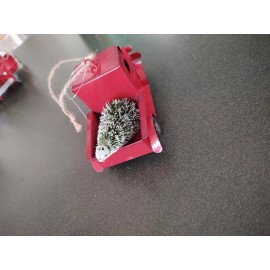 Unbranded  5"X 2"  Metal Red Truck Figurine Christmas Tree Wreath Home Holiday Decor