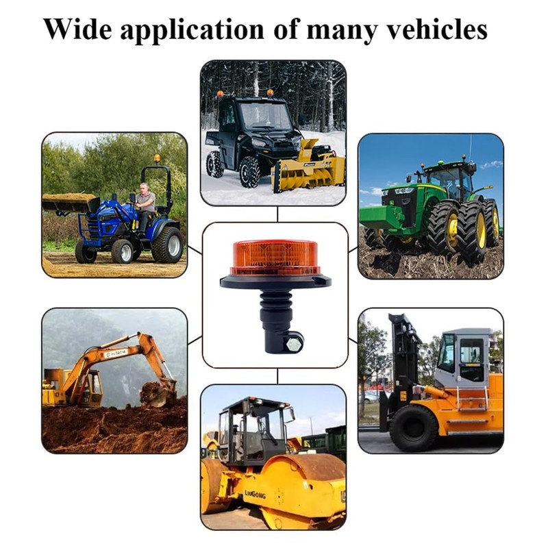 Hooma 12 V / 24 V Rotating Beacon Tractor Orange