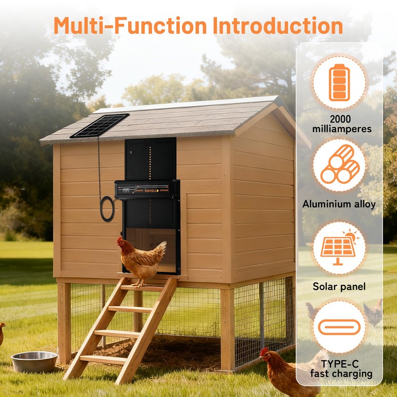 Automatic Chicken Coop Door Solar Powered with Remote Control Setup
