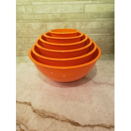 Kitchen Melange Kitchen 6 Piece Melamine Mixing Bowl Set - Nesting - Orange