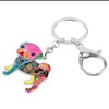 DUOWEI Enamel Rhinestone Pug Dog Keychain Charms Pet Keyring Handbag