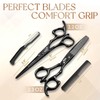 SEIMEIKEN 6" Black Hair Scissors Professional Hair Cutting Scissors and