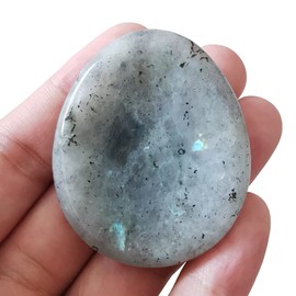 Manekieko Natural Moonstone Water Drop Chakra Thumb Worry Stone,Stress Relax Healing Reiki Crystal Pocket Palm Stones