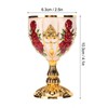 Gold Chalice 4 Inch High Zinc Alloy Retro Embossed Flower