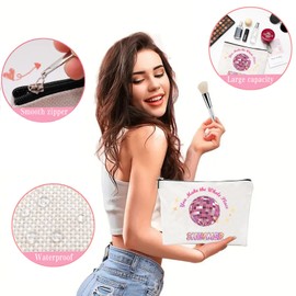 KULRAFEY You Make The Whole Place Shi.m.mer Makeup Bag, Travel Cosmetic Bag, Music Lovers Merch Present Travel Toiletry Makeup Storage Organizer, With Zipper Pouch, Double-sided Printing (Shimmer)
