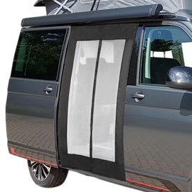 GEARCELL Magnetic Mosquito Net fit For VW T5 T6 Only, Sliding Door Magnetic Fly Screen Van 151 * 118 Black Mesh Mosquito Net Sun Protector