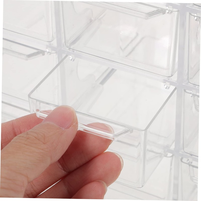 TEHAUX 12-Grid Storage Box with Drawers Dustproof Desktop Organizer for