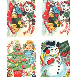 VINTAGE 1950S CHRISTMAS CARDS PAPER DOLL  ORIG SIZE UNCUT REPOR READ ALL