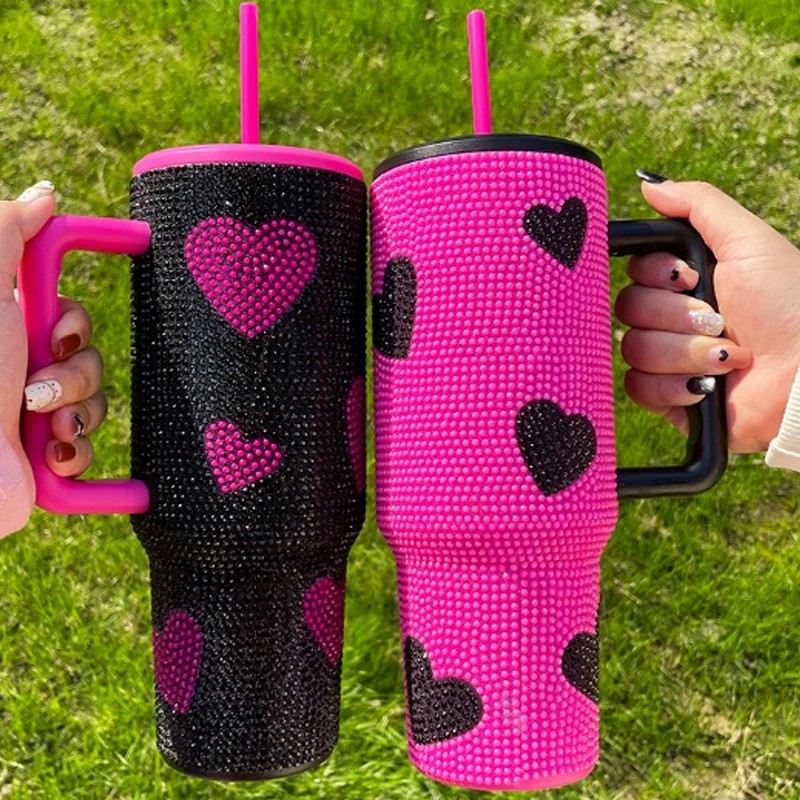 Us 40 OZ Sparkle Rhinestone Shatterproof Coffee Cup 40OZ Water
