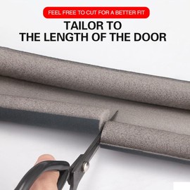 XIULIUU Door Draft Stopper, Under Door Draft Weather Stripping Noise Blocker, Twin Door Draft Stopper Adjustable Door Foam Seal Strip Breeze Blocker, Noise Sound Light Smell Blocker for Doors, 96cm