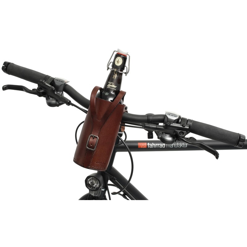 Gusti Connie Leather Bottle Holder for Bicycle Handlebar Drink Holder