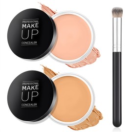 DAGEDA 2 Colors Tattoo Cover up Makeup, Long-Lasting Face Body Concealer, Invisible, Natural, Waterproof Tattoo Cover Makeup with Concealer Brush(04+05)