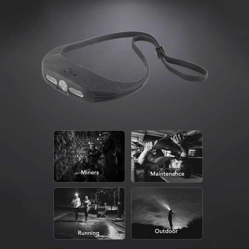Motion Sensor Head Lamp Rechargeable Sensitive Ultralight Adjustable COB Headlamp