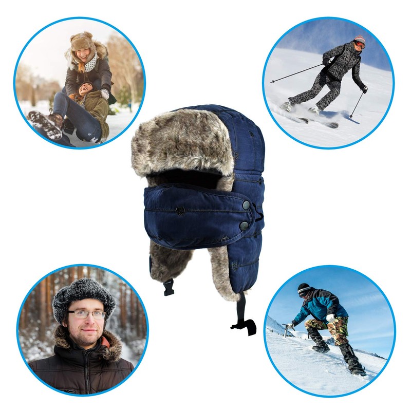 Unisex Trooper Hat, Warm Thick Winter Hats Ear Flap Trapper