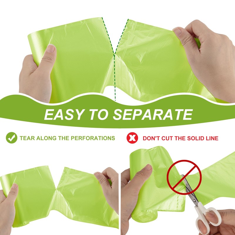 Magesh 105 Count 4 Gallon Small Trash Bags, Green, Transparent,
