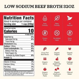 Kettle & Fire Low Sodium Beef Broth, 32 OZ
