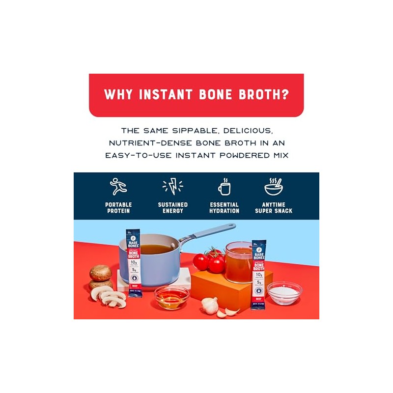 Bare Bones Keto Paleo Friendly Caldo de hueso instantneo en