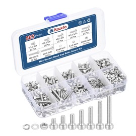 Kozelo 565pcs M3 Socket Head Cap Screws Bolts Nuts Assortment Kit - [M3x4/6/8/10/12/16/20mm] 304 Stainless Steel Allen Socket Drive for 3D Printer