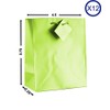 12-PC Solid Color Gift Bags, Matt Laminated, Lime Color