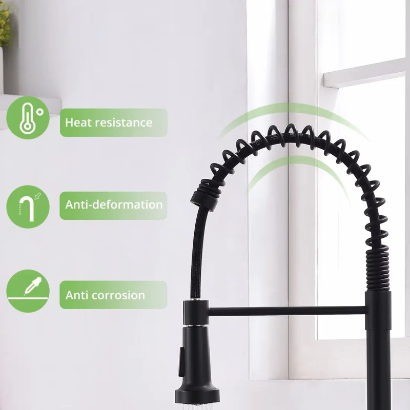 Matte Black Touchless Kitchen Faucet with Pull Down Sprayer, Motion