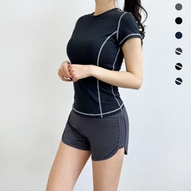 Yoga Women's Sports Shorts Rashguard Bottoms Size/Navy L