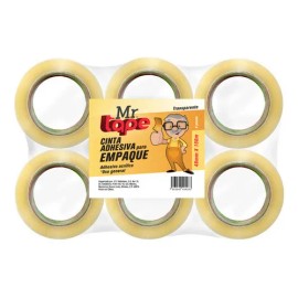 Cinta Adhesiva Acrílica Transparente Mr Tape 48mmx150m Pack 6 para Empaque