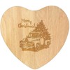 'Vintage Truck with Christmas Tree' Wooden Heart Shaped Chopping/Cutting Board
