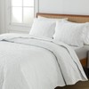 Boryard White California King Quilt Set - 100% Cotton Embossed