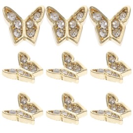 FOMIYES Butterfly Charms for Nail Art 3D Gold Nail Amulet Glitter Rhinestones Elegant Manicure Accessory Set