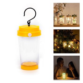 Neioaas Portable LED Camping Lights-Versatile Hanging Survival Lamp with Unique DIY Cup Design,Lightweight&Battery-Powered for Indoor/Outdoor Emergencies,Nighttime Adventures&Bedroom Ambianc(Yellow)