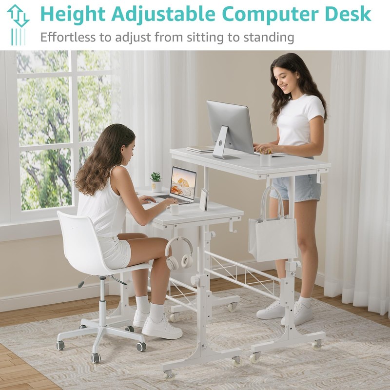 WINAZ Small Portable Treadmill Walking Pad Desk on Wheels, 32