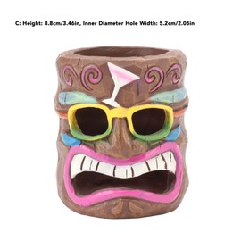 Grimace Pen Holder, Resin Ashtray Tree Face Candle Holder Decorative Ornament for Indoor and Outdoor, Home, Office (C)