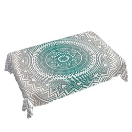 Walmsco Tablecloth Gradient Mandala Pattern Decor For Dining Room Kitchen Rectangular Table Cover 132 * 178cm