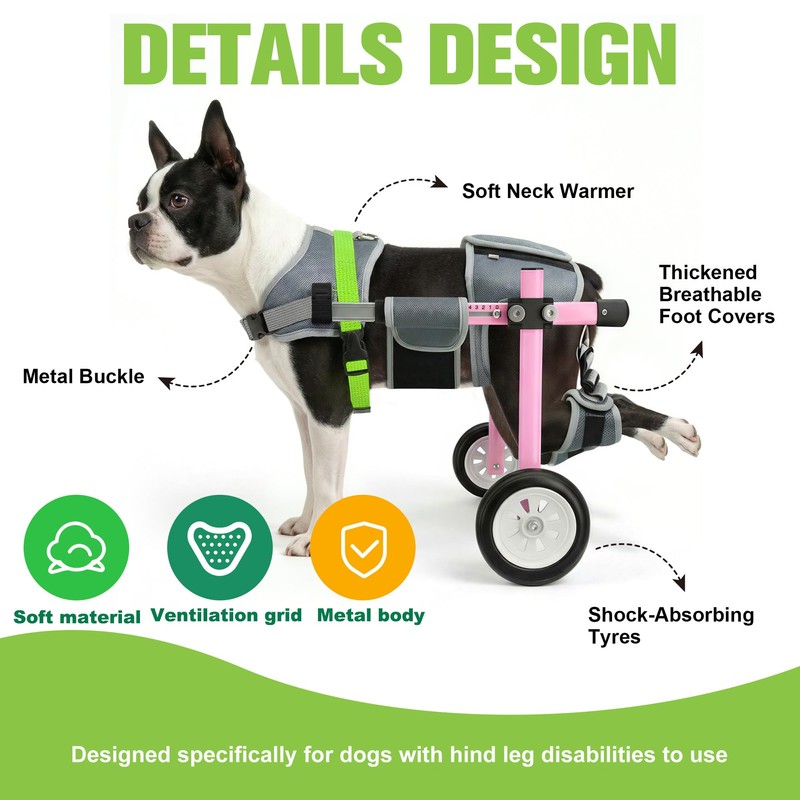 Lightweight Dog Wheelchair for Back Legs,Adjustable Mobility Cart